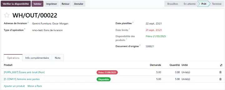 Exemple d'expédition avec Odoo
